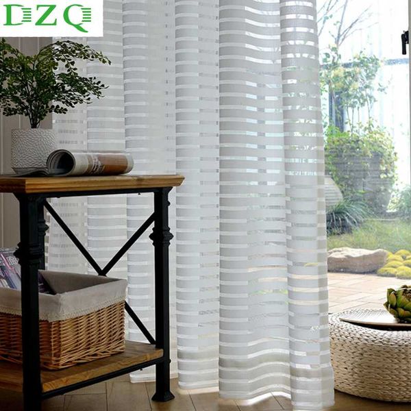 

simplicity striped tulle curtains for living room bedroom kitchen modern window voile sheer window white tulle curtains