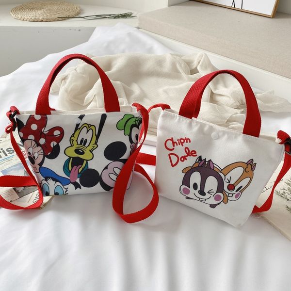 

children's satchel cartoon cute women's rice hand strange squirrel new shoulder shoulder bag summer fashion canvas small bag