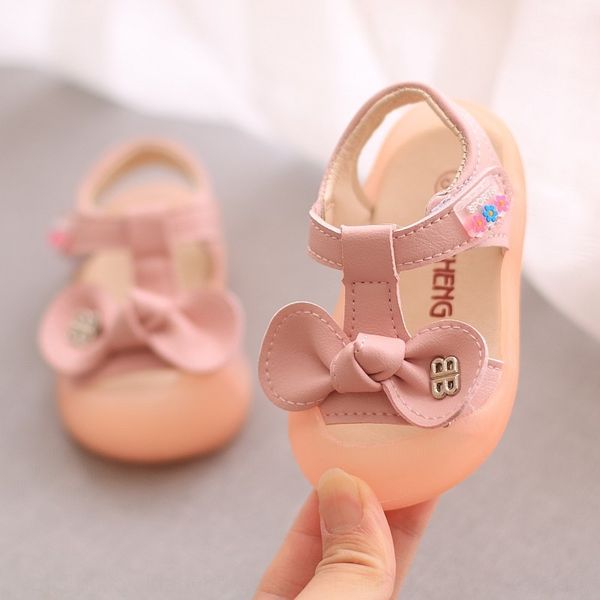 

d0oov girls' sandals 0-1-2 years old infant baotou toddler girls' princess 3 soft sole anti-skid baby sandals children's chil, Black;red