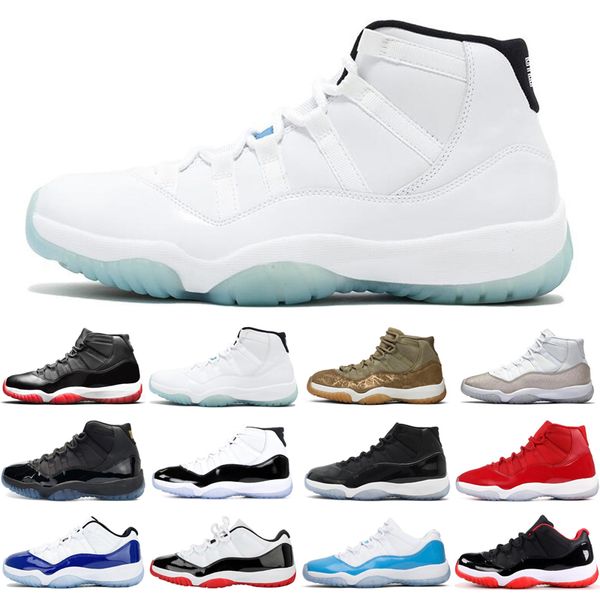 

fashion 2019 bred 11s 11 men women basketball shoes concord unc legend blue olive athletics outdoor mens womens trainers sports sneakers, White;red