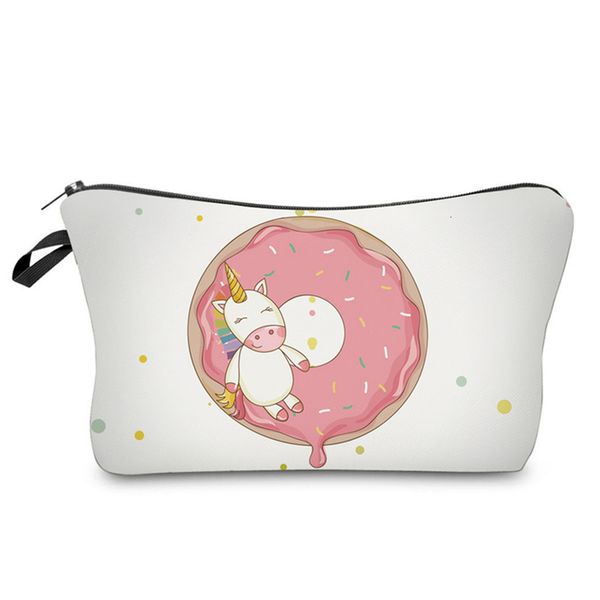 

симпатичный мультфильм unicorn printed косметические сумки женщины организатор макияж для путешествий первой необходимости мини ladies чехол