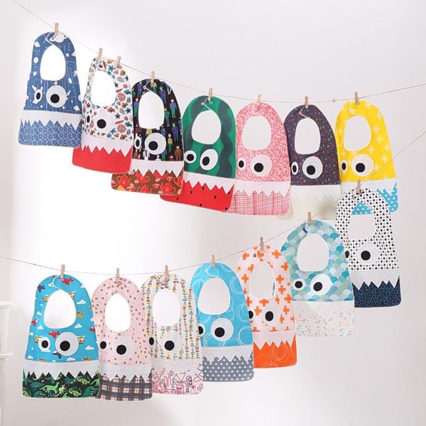 

baby bib waterproof big eye cartoon monster saliva towel cotton children dinner clothes