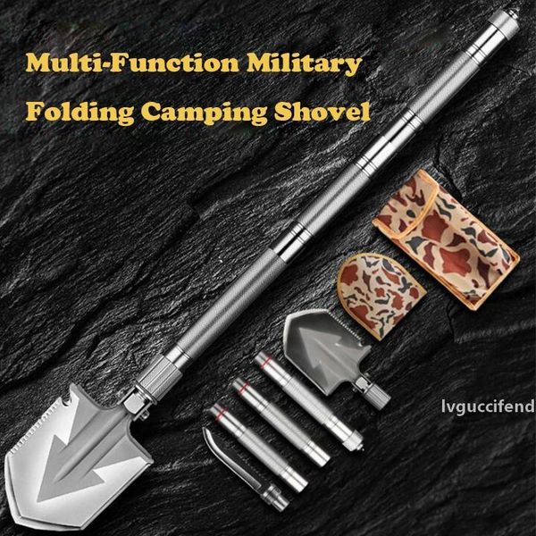 

max length 92cm shovel high-carbon steel shovel outdoor tactical multifunctional shovel folding camping equipment survival tool t200115