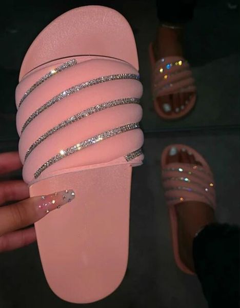 

women's platform slippers woman indoor bling beach shoes ladies casual flat slides women soft comfort female 2020 summer drop shipping, Black