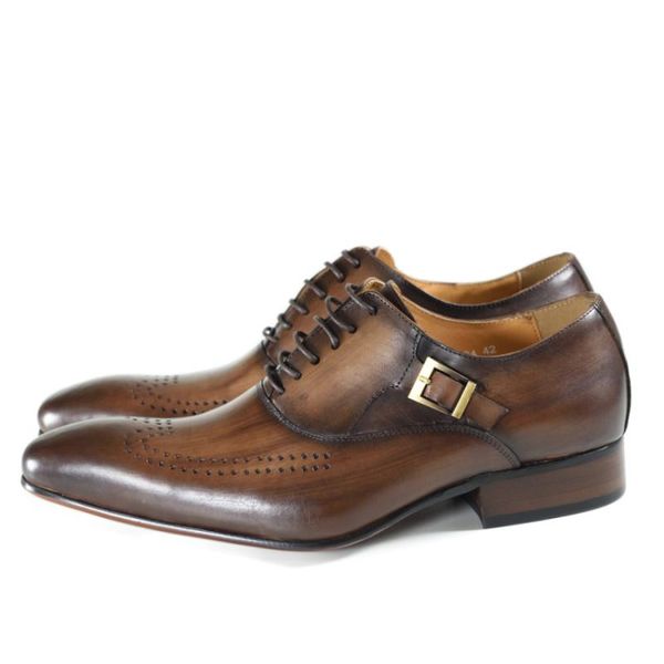 

men formal dress shoes leather lace up strap office wedding coffee mixed color black basic pointed toe oxford mens shoe bulck