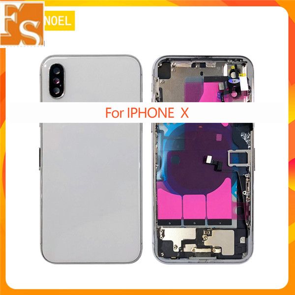 

for iphone 8 8g 8plus x xr xs max back cover + middle chassis frame + full flex cable parts + sim card full housing case assembly
