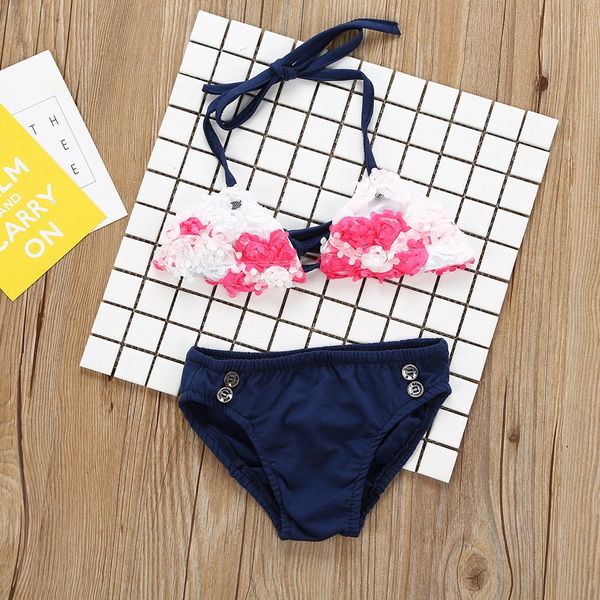 

jtpis ins new children's swimsuit girl's petal breast-wrapped sweet triangle ins new children's swimwear swimsuit girl's, Black