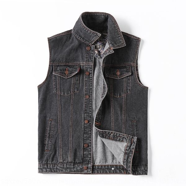 

fat coat vest plus plus size men's trendy fat denim sleeveless coat autumn loose vest, Black;white