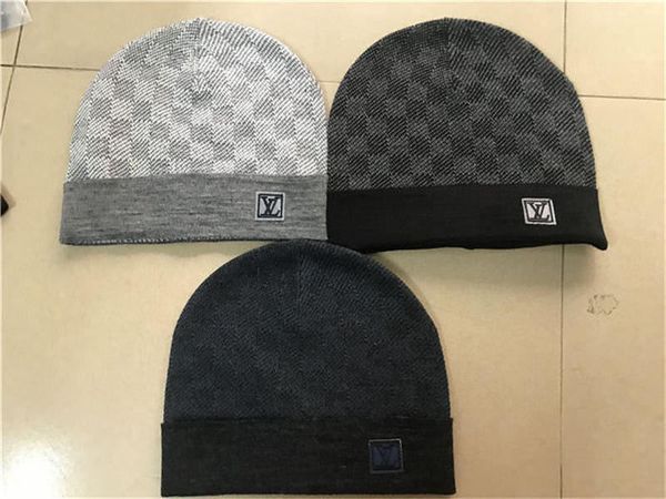 

2020 new france fashion mens designers hats bonnet winter beanie knitted wool hat plus velvet cap skullies thicker mask fringe beanies hats, Blue;gray