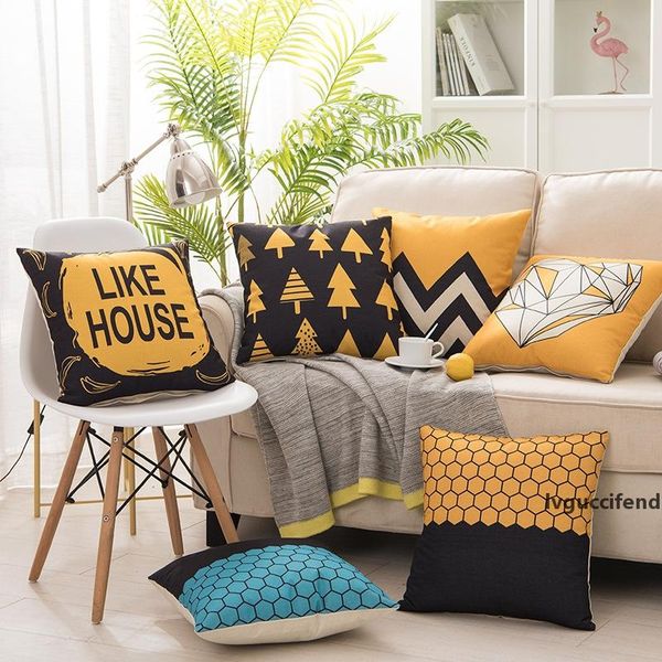 

ins style pillow case polyester cartoon styles pillows cover cats tree swan patterns cushion covers selling 3 6gl l1