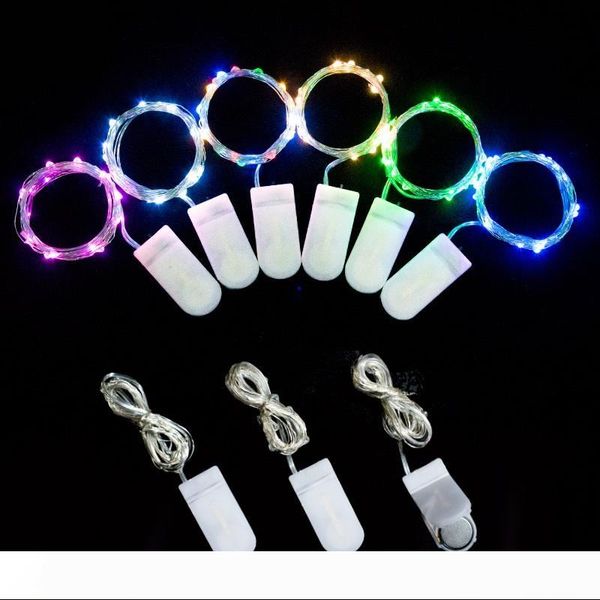

led copper wire string lights cr2032 button cell battery rice string light 2m 20led fairy light for christmas wedding decoration