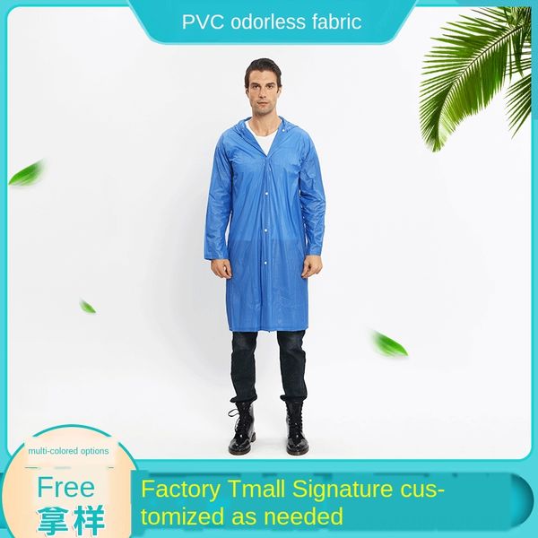 

non-disposable pvc light body clothes body clothes outdoor travel jumpsuit raincoat pvc men's and women's long raincoat, Red;brown