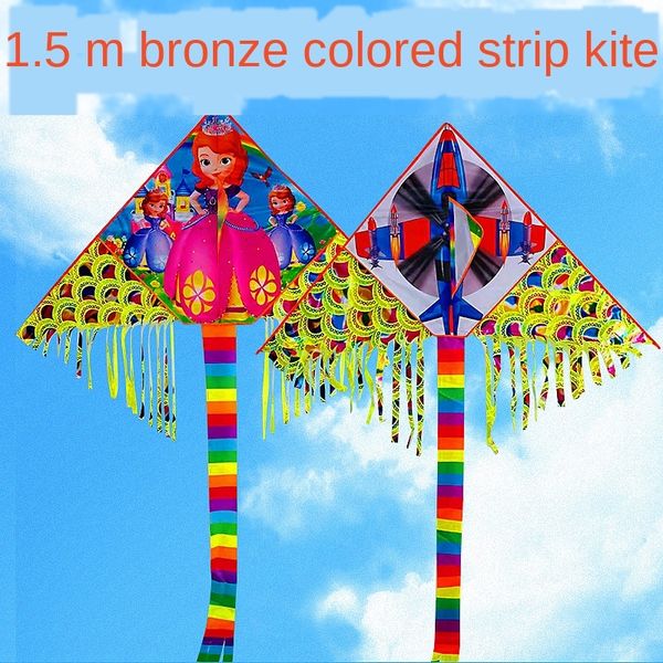 

weifang 1.5 m gilded multi-tail cartoon children's weifang 1.5 m gilded multi-tail cartoon diamond kite diamond children's kite