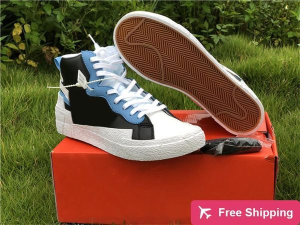 

2020 sacai blazer mid university blue sail varsity red maize midnight navy white black wolf grey basketball shoes men sneakers with bo