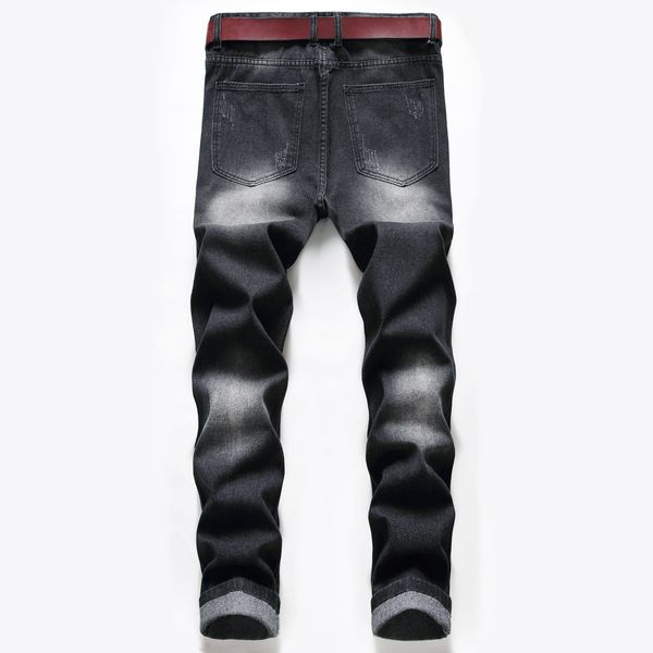 

mens denim jeans blue black ripped pants version skinny broken h4 italy style bike motorcycle rock revival2020.7.19