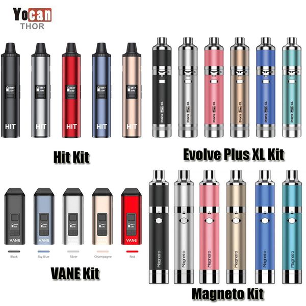 

100% оригинал yocan загружается развиваться плюс XL iShred Магнето Pandon Факел сухой вапоризатор воска травы комплекты 1100/1300/2600mAh аккумулятор Vape ручка