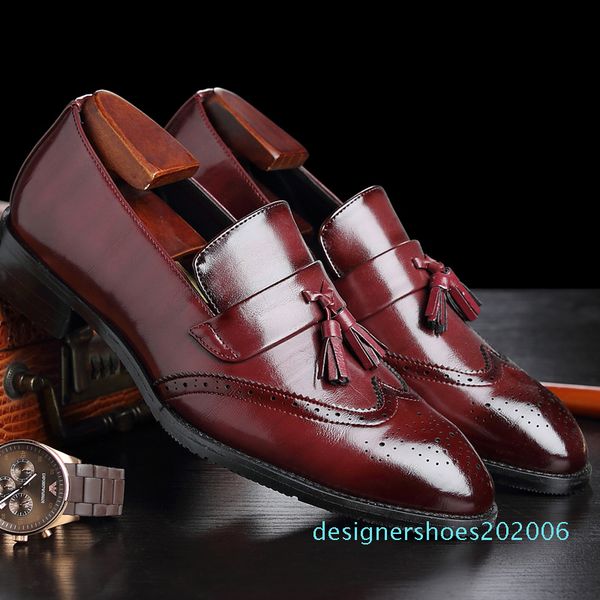 

gentleman's shoes new men's business casual leather shoes fashion bullock men oxfords tassel l14, Black