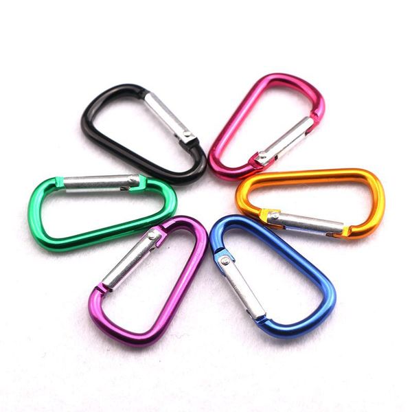 

10/20 pcs 4cm aluminum d shape carabiner buckle camping hook clip paracord buckles