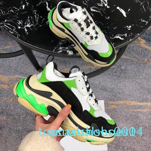 

2019 fw retro triple s sneaker mens fashion vintage kanye west old grandpa trainers designer mens womens casual shoes size c14, Black