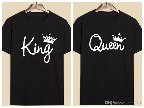 

mens t-shirt crew nrck short sleeve cotton blend queen king letter 3d print tees polos casual male shirt size s-2xl t7, White;black