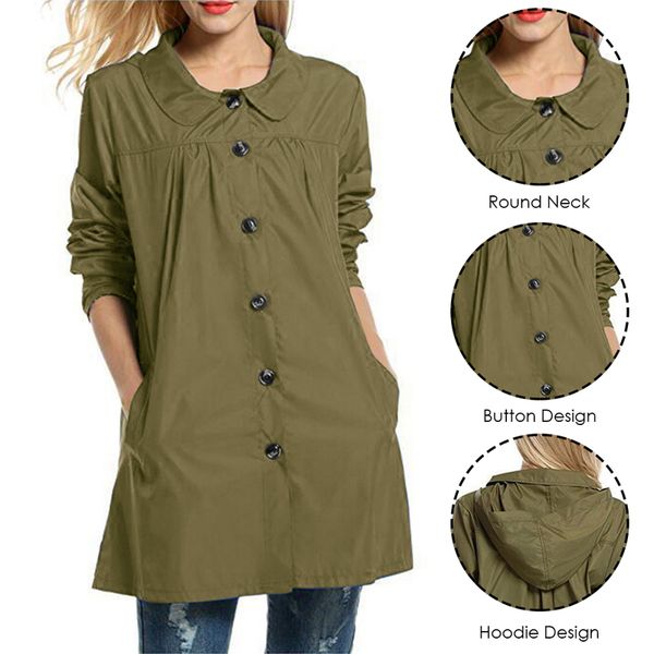 

2020 women raincoat lightweight waterproof outdoor long rain jacket windbreaker autumn sports camping hiking hooded jackets, Blue;black