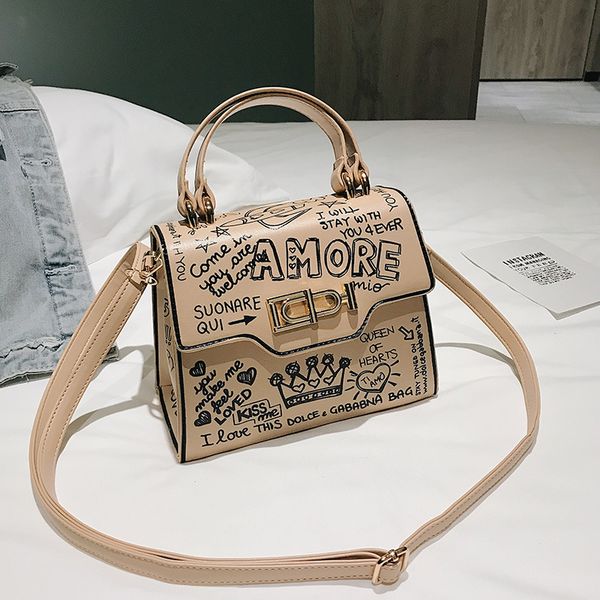 

leisure new pattern various colors women europe and america plaid handbags delicate latest graffiti design trendy crossbody bag
