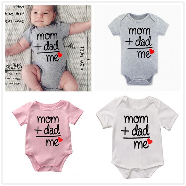 

2019 newborn baby boys girls jumpsuits onesies mom plus dad equal me funny cute toddler bodysuits outfits, Blue