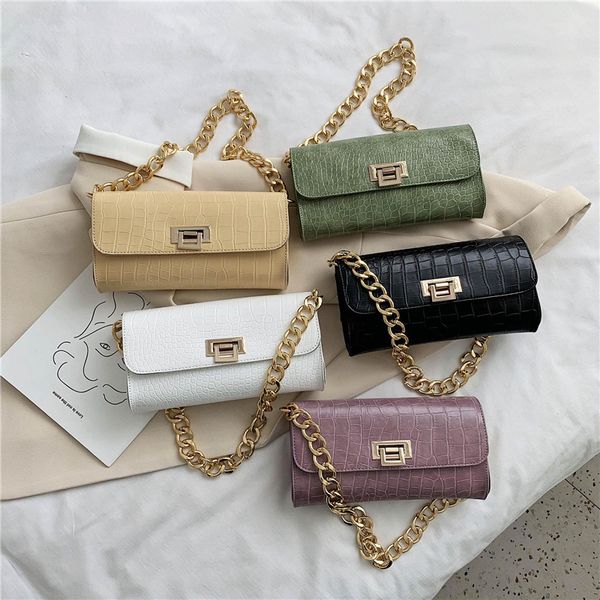 

crocodile pattern chain small bag female 2020 new retro lock small square bag fashion wild shoulder messenger