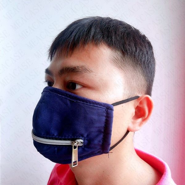 

zipper luxuyr face mask washable eat drink in public outdoor masks zip solid print cycling mouth cover scarf mask cotton sunscre d71508, Black;white