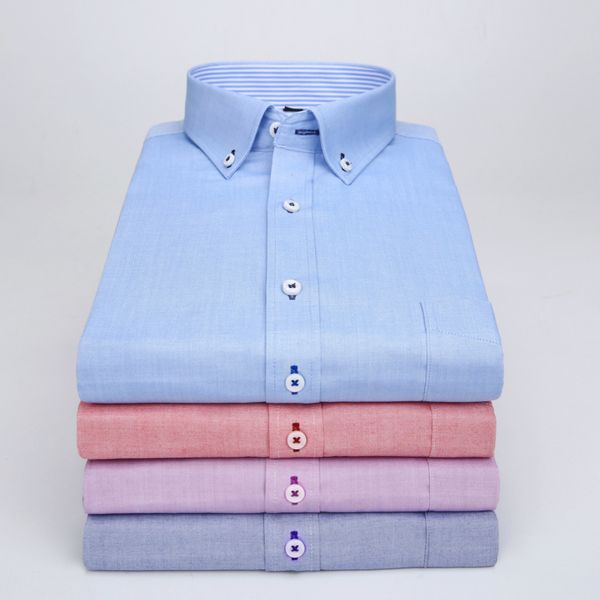 

fashion men shirt korean slim fit solid color men business shirts long sleeve man oxford cotton shirt work wear ing, White;black