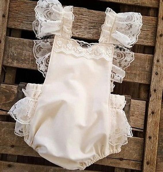 

summer fashion toddler baby girls bodysuit lace beige ruffle jumpsuit sunsuit clothes, Blue