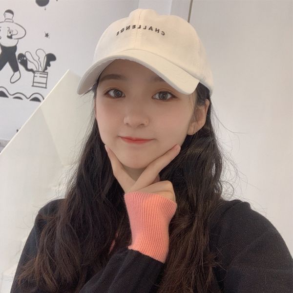 

korean hat wo baseball summer casual simple small letter embroidered cap men' and women' all-match sunshade baseball cap, Blue;gray