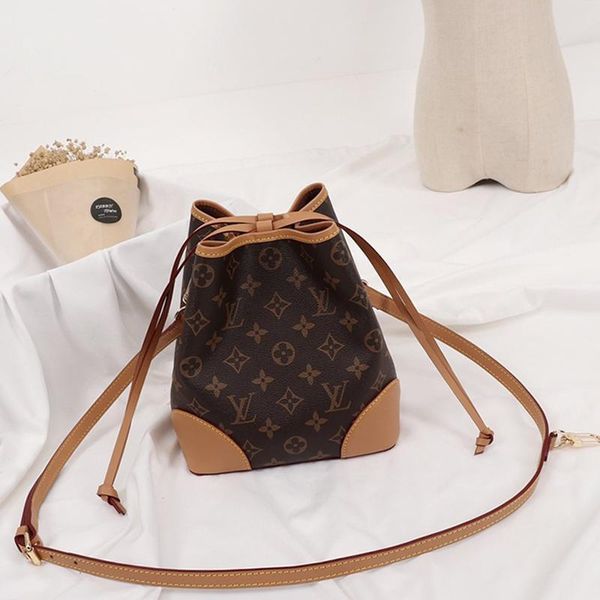 

drop ship womens leather bucket bag vintage classic drawstring shoulder bag trend style lady messenger crossbody bags bolsa de hombro
