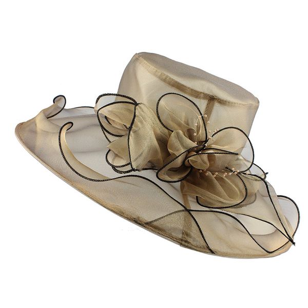 

flb] brim foldable wedding dress church beach summer fashion hats for women gorras trilby cap sun derby hat f305 y200716, Blue;gray