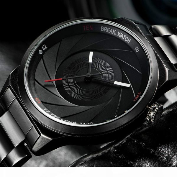 

break creative unique design mens watches wristwatch quartz sports wrist watch men gift clock masculino, Slivery;brown