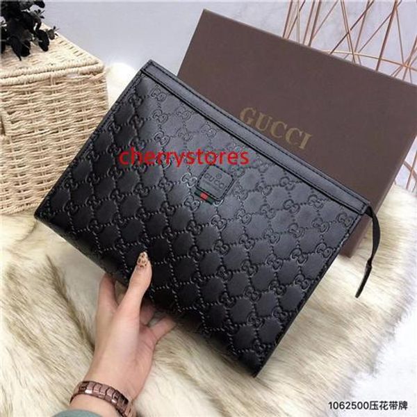 

19ss designer mens bag clutch bags business litchi grain italian leather mens handbag