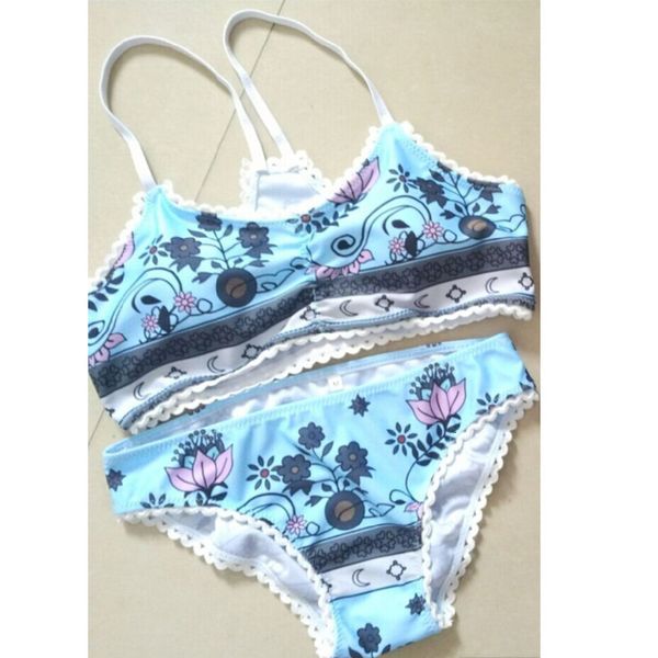 

women bikini set bandage push up padded swimsuit bathing floral swimwear beachwear 2020 new drop shipping, White;black