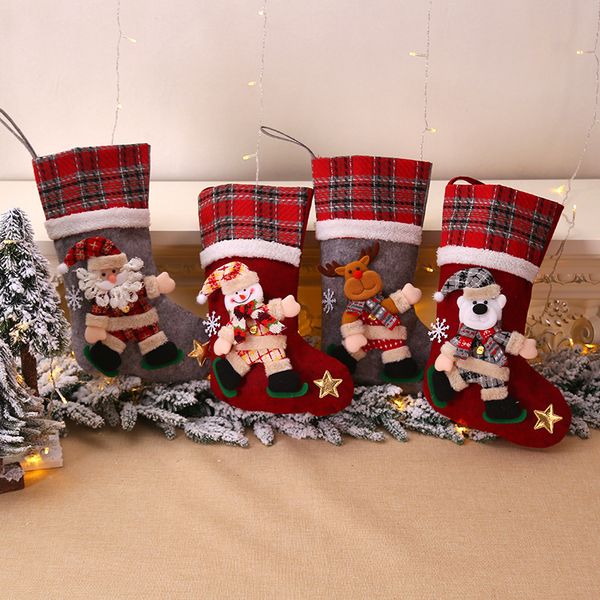 

рождественский чулок мини носок санта клаус конфеты мешок подарка xmas tree висячие декор елочных игрушек
