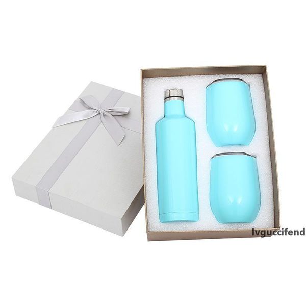 

3pcs lot gift wine tumbler set egg tumbler set stainless steel double wall insulated with one bottle and two wine tumbler a05