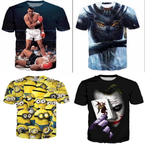 

pure 2020 summer cic men boy t-sirt loose cartoon printed sort sleeve t-sirt loose casual ip men dancing d07#994, White;black