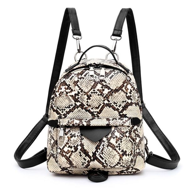 

мода нового стиля змей животные печать плечо crossbody сумка женщина рюкзаки малая кожа кожа pu рюкзак mochila ранец