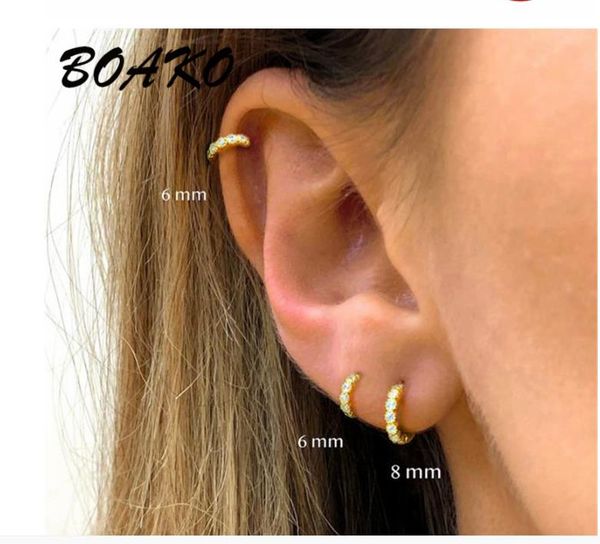 

boako fashion jewelry korean style simple crystal stud earrings 925 sterling silver earrings for women wedding jewerly brincos, Golden;silver