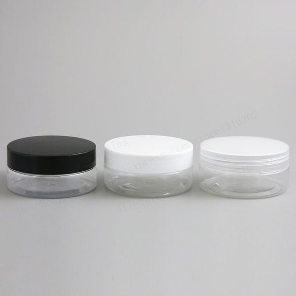 

50г слейте clear pet крем jar пот с белым черный очистить крышки с pe pad 5 / 3oz cosmetic контейнер размер резьбы 67mm 24pcs