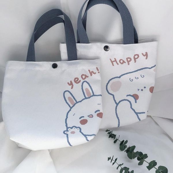

kawaii bear canvas shoulder print cotton cloth designe fashion handbag shopping tote environmental bags