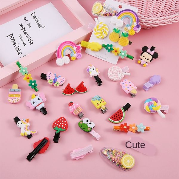 

корейский мультфильм кукла кукла плывун bb клип милого цветка ребенка утконос клип горячей продажи детской шпилька набора, Slivery;white