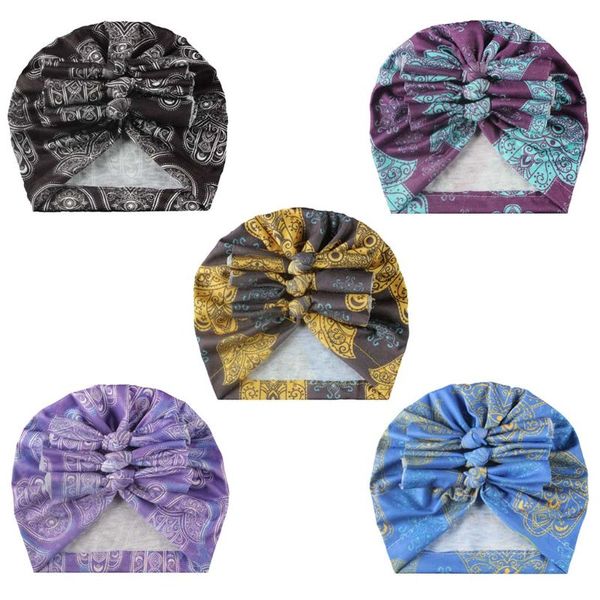 

frilly printed pleated bow hat h55b, Yellow