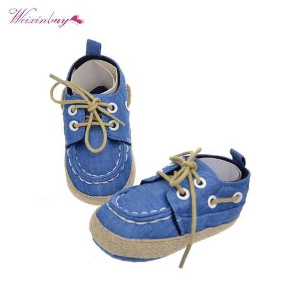 

first walkers born baby boy girl blue sneakers soft bottom crib shoes size walker 0-18m