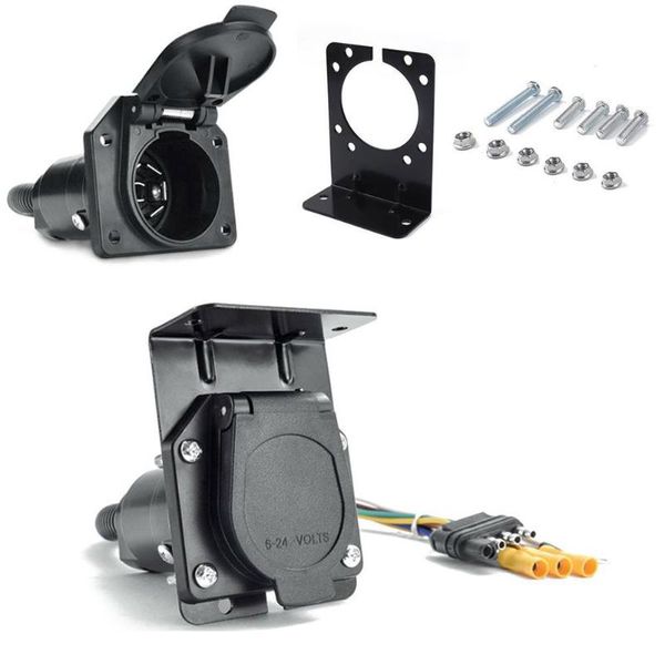 

12v american trailer connector 7 core plus bracket motor home yacht power plug car accessories