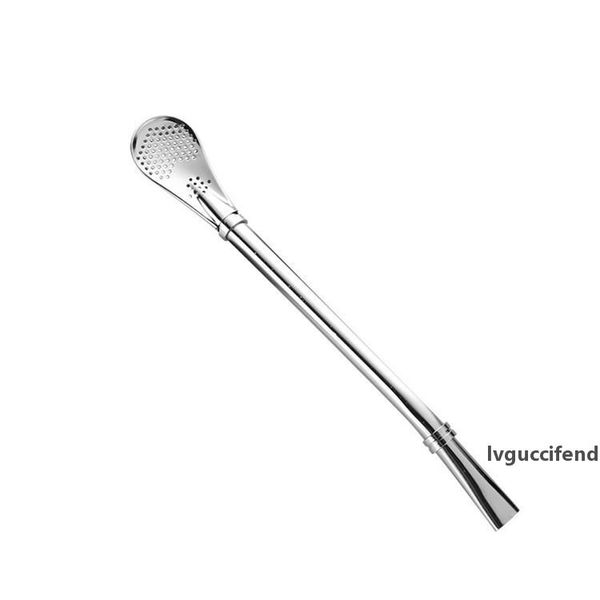 

304 stainless steel tea spoon infuser strainer filter food grade metal spoon straw bombilla drinking tools