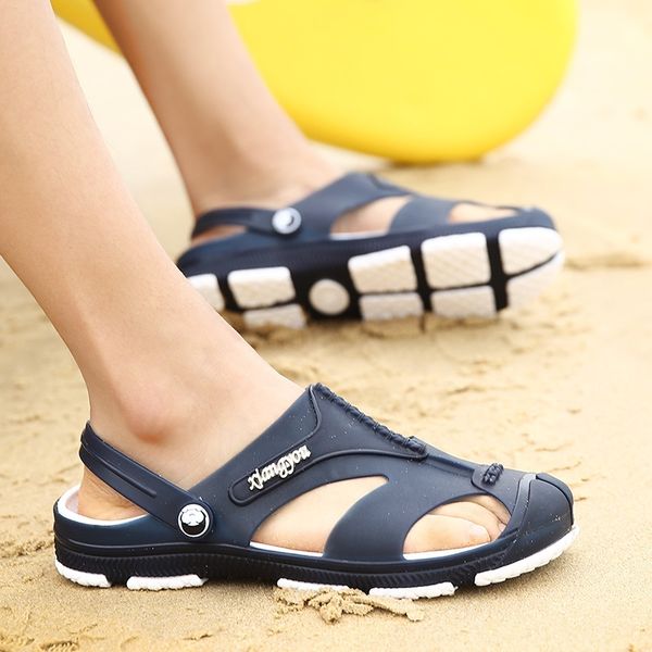 

ykjw5 summer korean style beach slippers hole shoes men's garden sandals and slippersslippersshoes men's student sandals non-slip